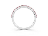White gold Pear & Round Morganite Wedding Band_9