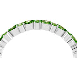 White gold Pear & Round Peridot Wedding Band_10