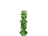 White gold Pear & Round Peridot Wedding Band_11
