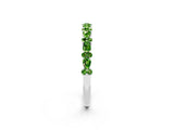 White gold Pear & Round Peridot Wedding Band_8