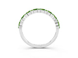 White gold Pear & Round Peridot Wedding Band_9