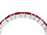 White gold Pear & Round Ruby Wedding Band_10