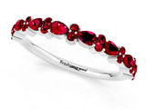 White gold Pear & Round Ruby Wedding Band_7