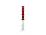 White gold Pear & Round Ruby Wedding Band_8