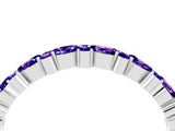 White gold Pear & Round Tanzanite Wedding Band_10