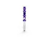 White gold Pear & Round Tanzanite Wedding Band_8