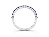 White gold Pear & Round Tanzanite Wedding Band_9
