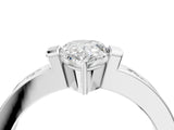 White gold Pear Brilliant Channel-Set Diamond Ring with Bezel Prong Setting_10