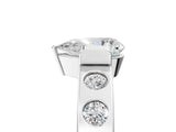 White gold Pear Brilliant Channel-Set Diamond Ring with Bezel Prong Setting_11