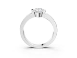 White gold Pear Brilliant Channel-Set Diamond Ring with Bezel Prong Setting_9