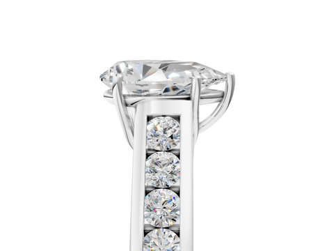 White gold Pear Brilliant Channel-Set Solitaire Ring with Four-Prong Setting_25