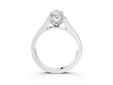 White gold Pear Brilliant Cut Diamond Engagement Ring with Pavé Band and Four-Prong Setting_85