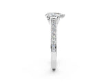 White gold Pear Brilliant Cut Diamond Engagement Ring with Pavé Band and Four-Prong Setting_86