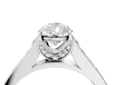 White gold Pear Brilliant Cut Diamond Engagement Ring with Pavé Band and Four-Prong Setting_88
