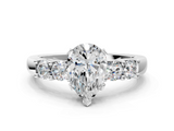 White gold Pear Brilliant Cut Diamond Five-Stone Prong Set Engagement Ring with Channel Band_21