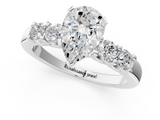White gold Pear Brilliant Cut Diamond Five-Stone Prong Set Engagement Ring with Channel Band_22