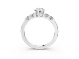White gold Pear Brilliant Cut Diamond Five-Stone Prong Set Engagement Ring with Channel Band_24