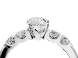 White gold Pear Brilliant Cut Diamond Five-Stone Prong Set Engagement Ring with Channel Band_25