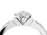 White gold Pear Brilliant Diamond Channel Set Wide Band Ring with Bezel Setting_59