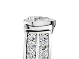 White gold Pear Brilliant Diamond Channel Set Wide Band Ring with Bezel Setting_61