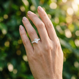 White gold Pear Brilliant Diamond Five-Stone Engagement Ring with Prong Setting on a Classic Band_12
