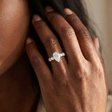 White gold Pear Brilliant Diamond Five-Stone Engagement Ring with Prong Setting on a Classic Band_14