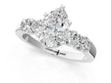 White gold Pear Brilliant Diamond Five-Stone Engagement Ring with Prong Setting on a Classic Band_40