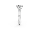 White gold Pear Brilliant Diamond Five-Stone Engagement Ring with Prong Setting on a Classic Band_41