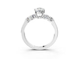 White gold Pear Brilliant Diamond Five-Stone Engagement Ring with Prong Setting on a Classic Band_42