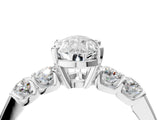 White gold Pear Brilliant Diamond Five-Stone Engagement Ring with Prong Setting on a Classic Band_43