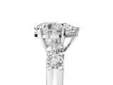 White gold Pear Brilliant Diamond Five-Stone Engagement Ring with Prong Setting on a Classic Band_44