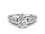White gold Pear Brilliant Diamond Pavé Band with Six-Prong Setting_3