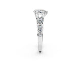 White gold Pear Brilliant Diamond Pavé Band with Six-Prong Setting_5