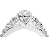 White gold Pear Brilliant Diamond Pavé Band with Six-Prong Setting_7