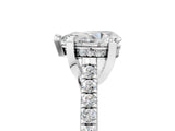 White gold Pear Brilliant Diamond Solitaire with Pavé Band and Four-Prong Setting 5