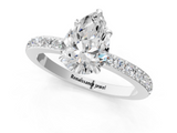 White gold Pear Brilliant Pavé Band Solitaire with Four-Prong Setting_48
