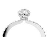 White gold Pear Brilliant Pavé Band Solitaire with Four-Prong Setting_49