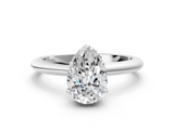 White gold Pear Brilliant Solitaire Engagement Ring with Six-Prong Setting and Classic Band_20