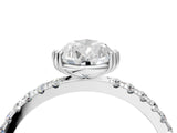 White gold Pear Brilliant Solitaire with Pavé Band and Claw Prong Setting_11