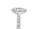 White gold Pear Brilliant Solitaire with Pavé Band and Claw Prong Setting_12