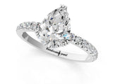 White gold Pear Brilliant Solitaire with Pavé Band and Claw Prong Setting_8