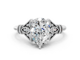 White gold Pear Brilliant Solitaire with Pave Band and Four-Prong Setting_20