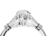 White gold Pear Brilliant Solitaire with Pave Band and Four-Prong Setting_24