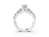 White gold Pear Brilliant Solitaire with Side Stones on a Pave Band and Four-Prong Setting_103