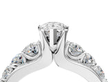 White gold Pear Brilliant Solitaire with Side Stones on a Pave Band and Four-Prong Setting_62