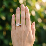 White gold Pear Brilliant Trilogy Channel Set Diamond Ring with Bar Prongs_6