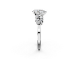 White gold Pear Cluster Diamond Engagement Ring with Pavé Band and Four-Prong Setting_78