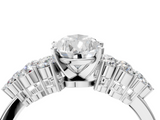 White gold Pear Cluster Diamond Engagement Ring with Pavé Band and Four-Prong Setting_80