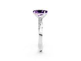 White gold Pear Cut Amethyst Engagement Ring with Side Stone Accents and Four-Prong Setting_38