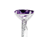 White gold Pear Cut Amethyst Engagement Ring with Side Stone Accents and Four-Prong Setting_41